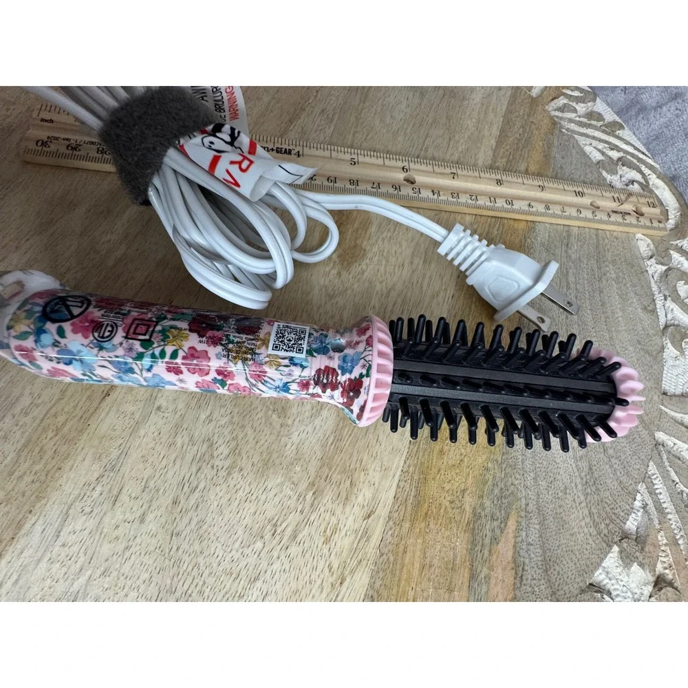 Calista GoGo Mini Round Brush Curler Pink Floral Travel Size Hair Styler CE-005A